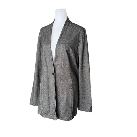 J. Jill Wearever Collection Women's Gray Knit Blazer Jacket Size Medium - Picture 3 of 10